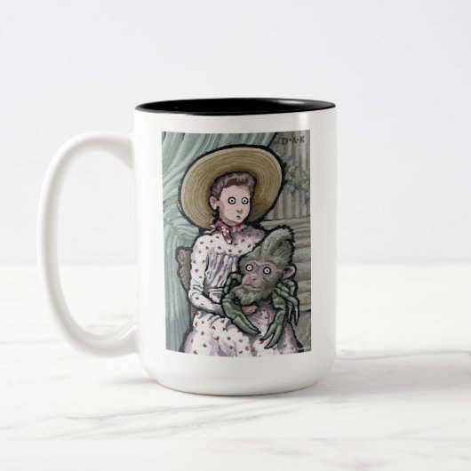 Mein erstes Haustier #3 - Surreal Odd Goth Creatio Zweifarbige Tasse (Links)