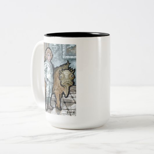 Mein erstes Haustier #4 - Surreal Odd Goth Creatio Zweifarbige Tasse (Vorderseite Links)