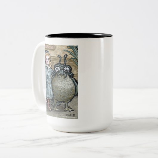 Mein erstes Haustier #5 - Surreal Odd Goth Creatio Zweifarbige Tasse (Vorderseite Links)