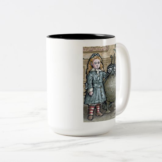 Mein erstes Haustier #5 - Surreal Odd Goth Creatio Zweifarbige Tasse (VorderseiteRechts)