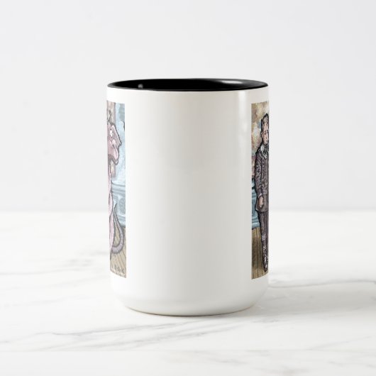 Mein erstes Haustier #6 - Surreal Odd Goth Creatio Zweifarbige Tasse (Mittel)