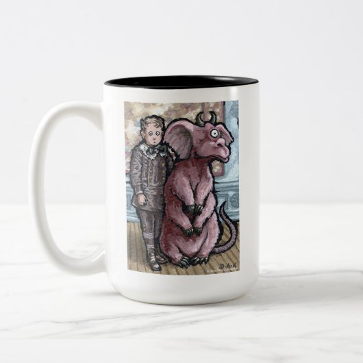 Mein erstes Haustier #6 - Surreal Odd Goth Creatio Zweifarbige Tasse (Links)