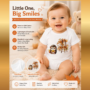 Mein erstes Herbst-Outfit Süßer Igel-Body Baby Strampler