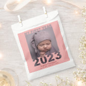 Mein erstes Jahr 2023 Modernes Cutout Baby Foto Co Geschenktütchen (Ausgeschnitten)