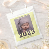 Mein erstes Jahr 2023 Modernes Cutout Baby Foto ge Geschenktütchen (Ausgeschnitten)