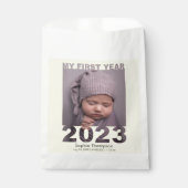 Mein erstes Jahr 2023 Modernes Cutout Baby Foto ge Geschenktütchen (Vorderseite)