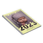 Mein erstes Jahr 2023 Modernes Cutout Baby Foto ge Notizblock (Rechte Seite)