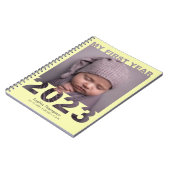 Mein erstes Jahr 2023 Modernes Cutout Baby Foto ge Notizblock (Linke Seite)
