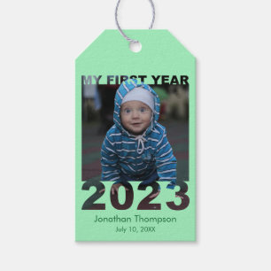 Mein erstes Jahr 2023 Modernes Cutout Baby Foto Gr Geschenkanhänger