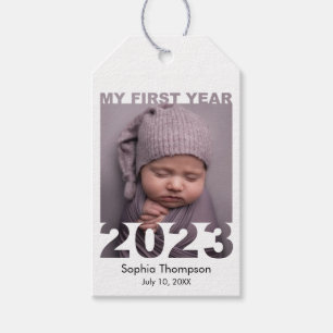 Mein erstes Jahr 2023 Modernes Cutout Baby Foto Wh Geschenkanhänger