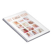 Mein erstes Jahr Baby Name 12 Foto Collage Notizblock (Rechte Seite)