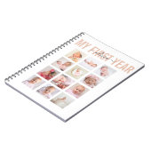 Mein erstes Jahr Baby Name 12 Foto Collage Notizblock (Linke Seite)