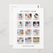 Mein erstes Jahr Postkarte (Vorne/Hinten)