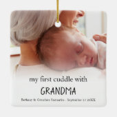 Mein erstes Kind mit Oma-Foto Keramikornament (Rückseite)