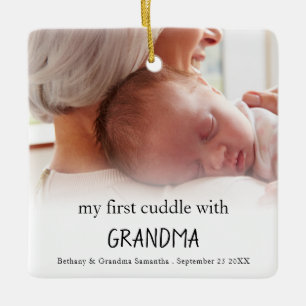 Mein erstes Kind mit Oma-Foto Keramikornament