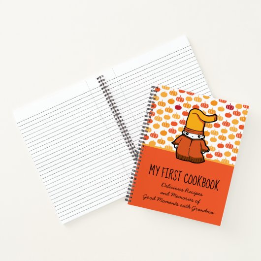 Mein erstes Kochbuch Pumpkin Muster Kinder Rezept Notizblock (Innenseite)