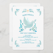 Mein erstes Kommunion Blau Einladung (Vorne/Hinten)