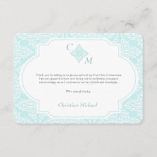 Mein erstes Kommunions-Blau dankt Ihnen zu Dankeskarte