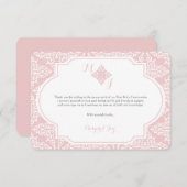 Mein erstes Kommunions-Rosa danken Ihnen zu Dankeskarte (Vorne/Hinten)