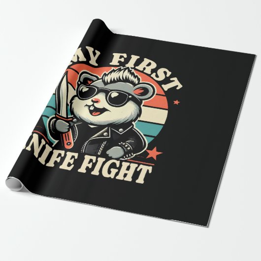 Mein erstes Messer Kampf - Cooler Hamster Geschenkpapier (Ungerollt)