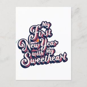 Mein erstes neues Jahr mit meiner Freundin Postkarte