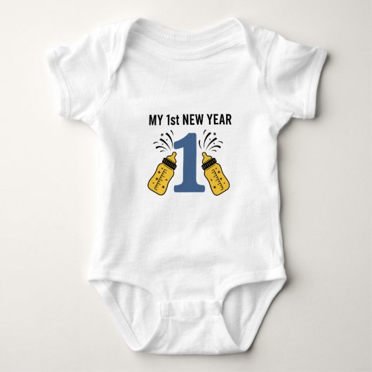 Mein erstes Neujahrsbaby 2026 Süßes Neujahrsoutfit Baby Strampler (Vorderseite)