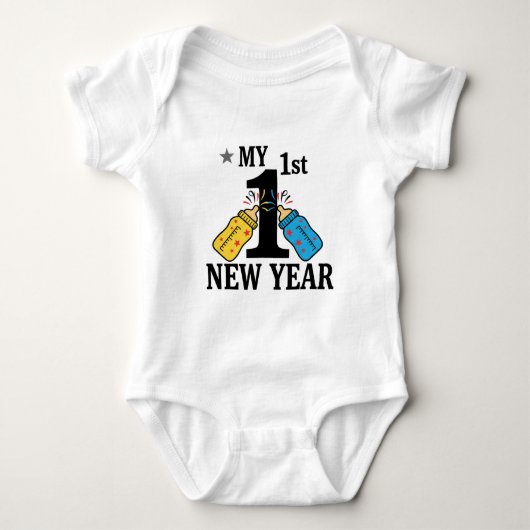 Mein erstes Neujahrsbaby 2026 Süßes Neujahrsoutfit Baby Strampler (Vorderseite)