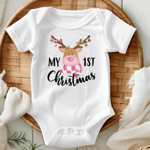 Mein erstes Niedliches Rentier Baby Girl zu Weihna Strampler