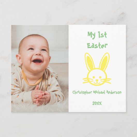 Mein erstes Osterbaby-Foto Postkarte (Vorderseite)
