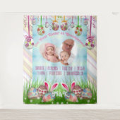 Mein erstes Ostern als Opa-Grandma-Baby-Pink-Foto Wandteppich (Vorderseite)