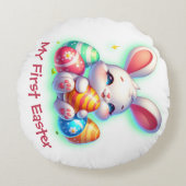 Mein erstes Ostern für Mädchen | Rundes Kissen (Vorderseite)