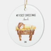 Mein erstes Personalisiertes Baby zu Weihnachten i Keramik Ornament (Links)