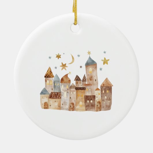 Mein erstes Personalisiertes Baby zu Weihnachten i Keramik Ornament (Hinten)