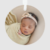 Mein erstes personalisiertes Foto für Neugeborene Ornament (Rückseite)