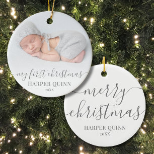 Mein erstes Personalisiertes Foto für Weihnachten Keramik Ornament
