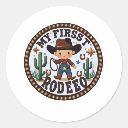 Mein erstes Rodeo Baby Sticker - Niedlich Cowboy B (Vorderseite)