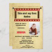 Mein erstes Rodeo Cowboy-Foto Einladung (Vorne/Hinten)