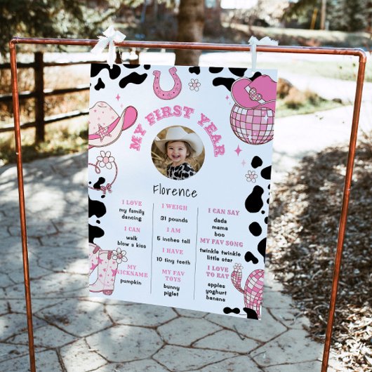 Mein erstes Rodeo Cowgirl rosa Foto Milestone Poster
