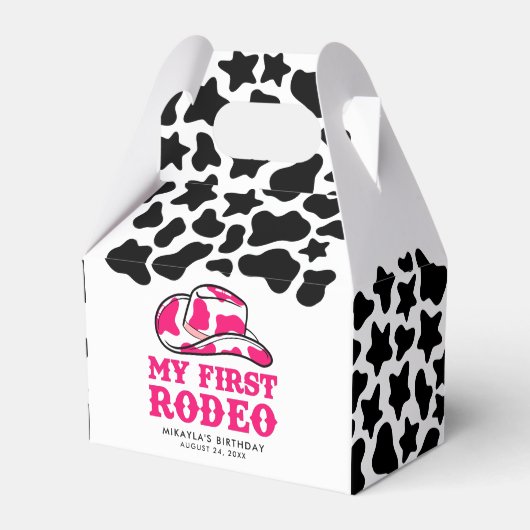 Mein erstes Rodeo-Rosa-Cowgirl zum Geburtstag Geschenkschachtel (Vorderseite)