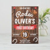 Mein erstes Rodeo, Western Party, Cowboy 1. Geburt Einladung (Stehend Vorderseite)