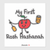 MEIN ERSTES ROSH HASHANAH Design mit niedlichem Ap Aufkleber (Blatt)
