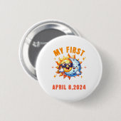 Mein erstes Solar-Eclipse-Kinderkind am 8. April Button (Vorne & Hinten)