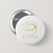 Mein erstes Solar-Eclipse-Kinderkind am 8. April Button (Vorne & Hinten)