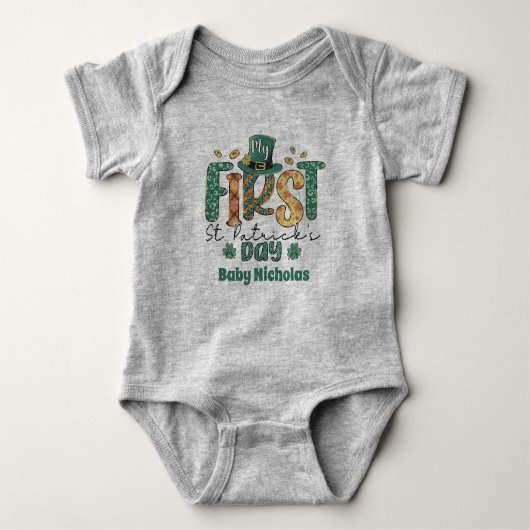 Mein erstes St Patricks Day Fun Baby Geschenk Iris Baby Strampler (Vorderseite)