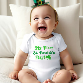 Mein erstes St. Patrick's Day Green Kleeblatt Baby Strampler