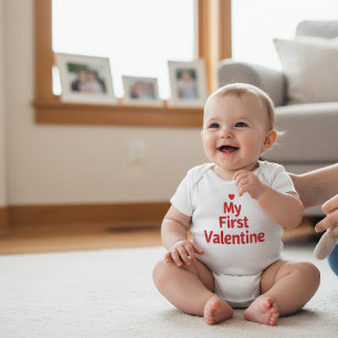 Mein erstes Valentinsfest Süßes Valentinstag-Outfi Baby Strampler