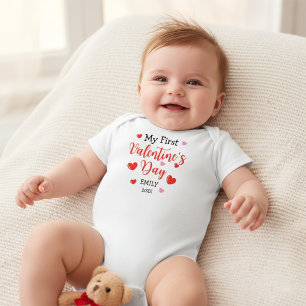 Mein erstes Valentinstag-Baby-Valentine-Outfit Baby Strampler