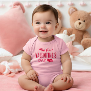 Mein erstes Valentinstag Pink Baby Girl Baby Strampler