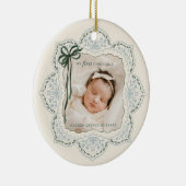 Mein erstes Vintages Weihnachtsfest-Foto Keramik Ornament (Rechts)