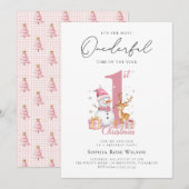 Mein erstes Weihnachten 1. Geburtstag Einladung (Vorne/Hinten)